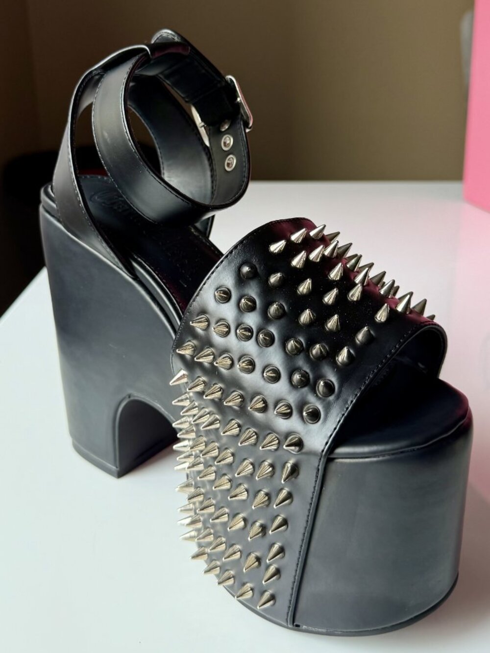 Charla Tedrick - Spiked Black Platforms - Picture 3 of 8
